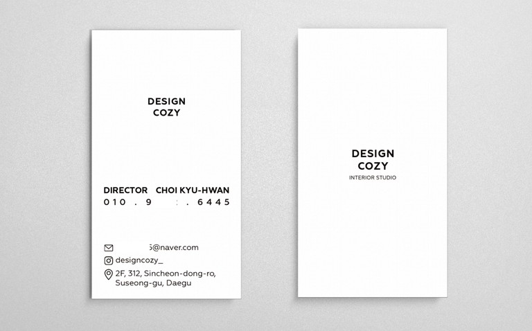 [명함] 인테리어 업체 명함 제작 (세로형)